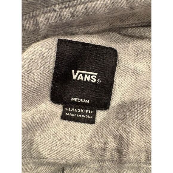 Vans Men's Gray Long Sleeve Button-Up Shirt Size M Casual - Picture 6 of 6
